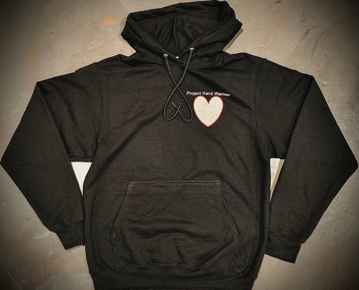 Project Hand Warmer black winter hoodie